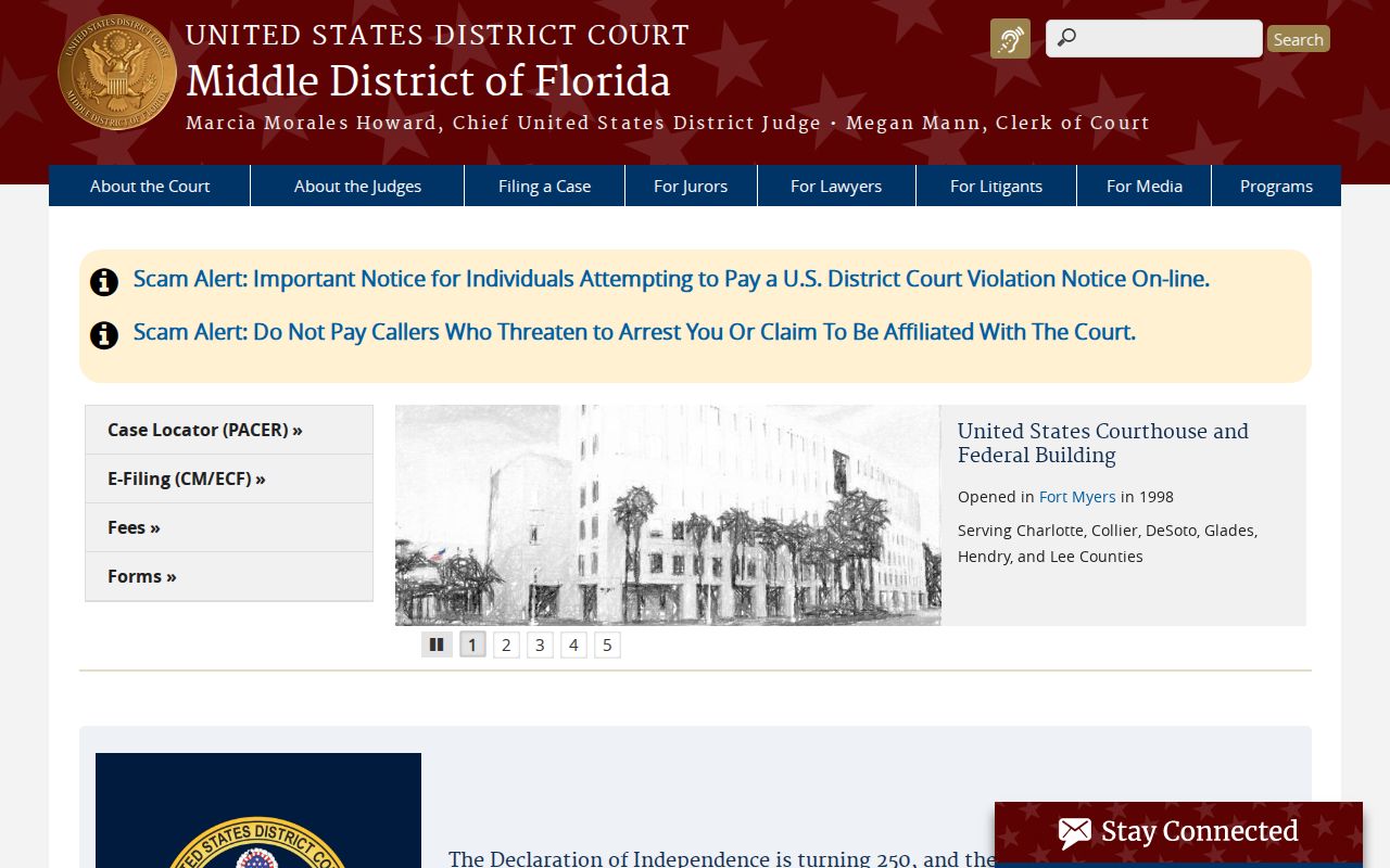Putnam County criminal history Middle District federal court