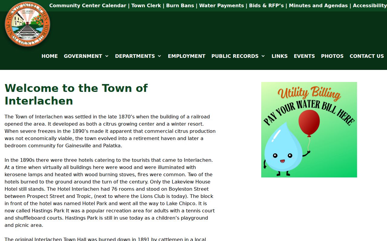 Interlachen criminal history Town Clerk source