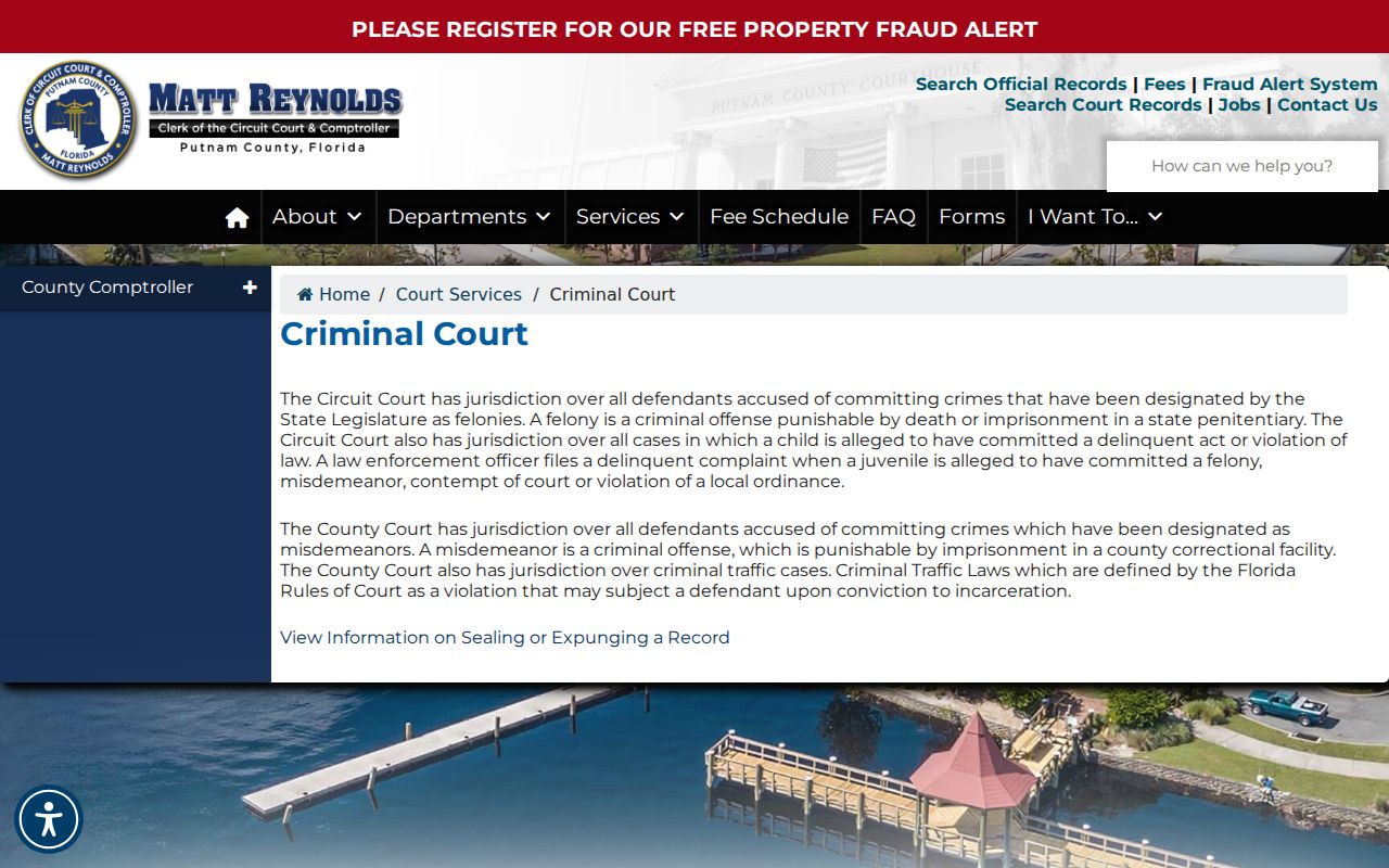 Putnam County criminal court case services
