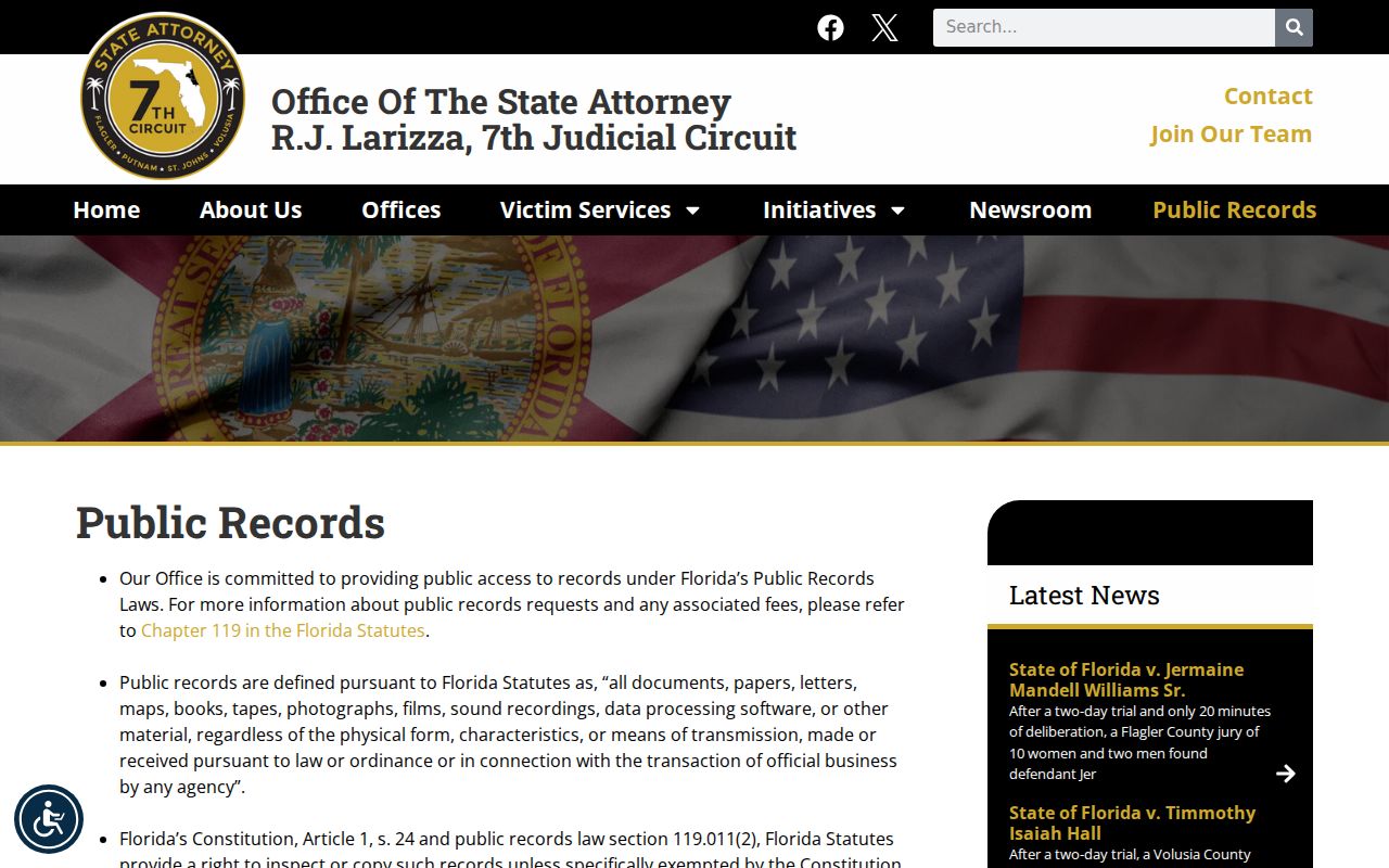 Palatka criminal history State Attorney public records channel