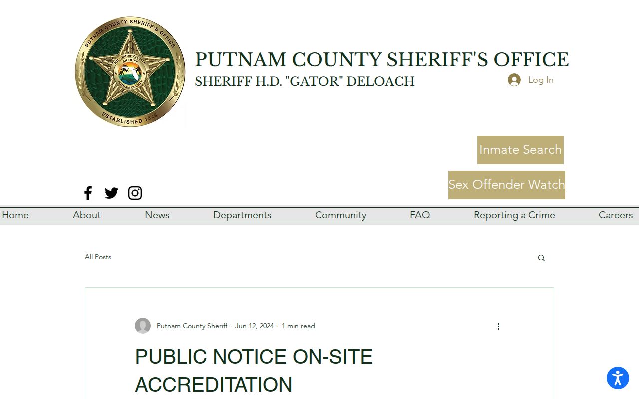Putnam County arrest records PCSO accreditation